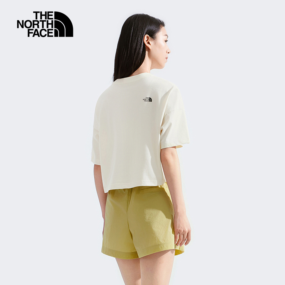 【10/27 12點限時搶購】The North Face北面女款米白色純棉短版短袖T恤｜8DCEQLI
