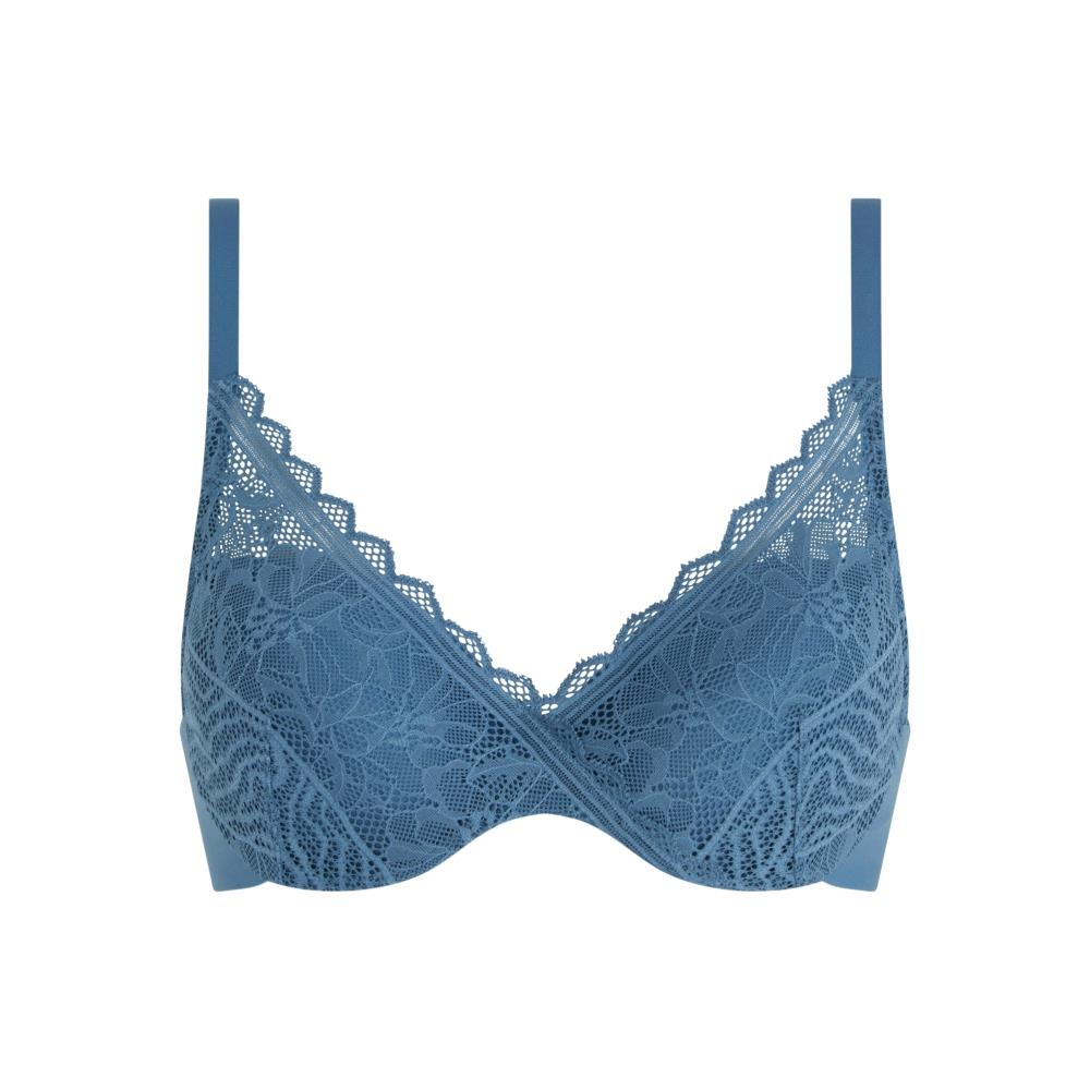 網路獨賣【Chantelle Easy Feel】3D記憶纖維T-shirt Bra內衣>BCD>單寧藍(94260_00C)【Floral Touch】