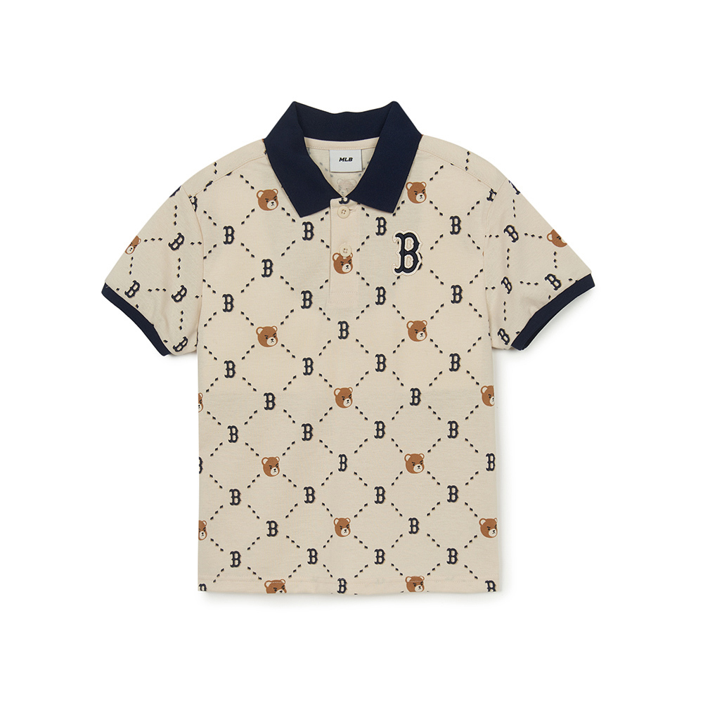 MLB KIDS 短袖Polo衫 童裝 Mega Bear系列 波士頓紅襪隊 (7APQC0153-43SAL)