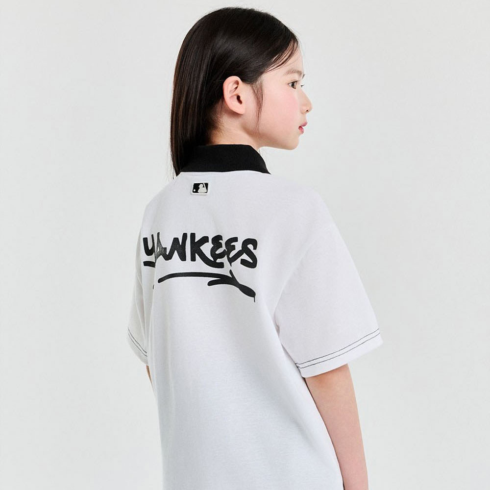 MLB KIDS 短袖Polo衫 童裝 Varsity系列 紐約洋基隊 (7APQV0353-50WHS)