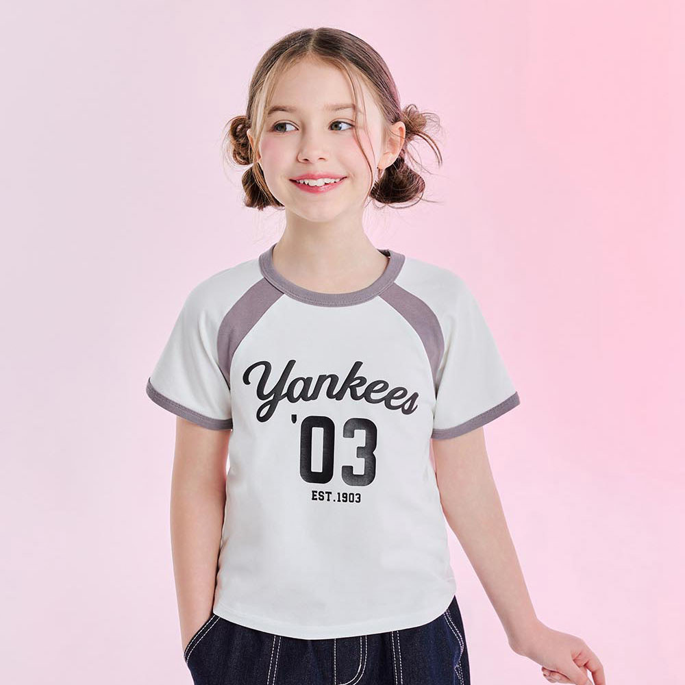 MLB KIDS 速乾短袖T恤 童裝 Varsity系列 紐約洋基隊 (7FTSV0553-50CRS)