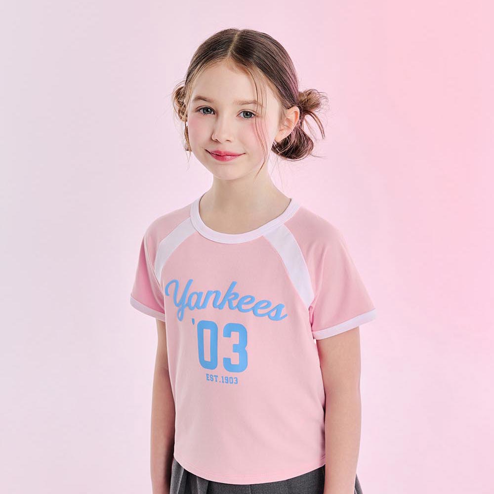 MLB KIDS 速乾短袖T恤 童裝 Varsity系列 紐約洋基隊 (7FTSV0553-50PKM)