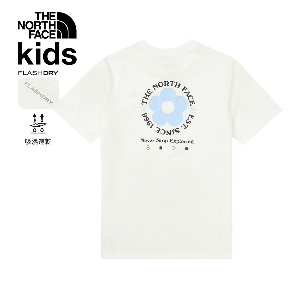 The North Face北面兒童白色吸濕排汗短袖T恤｜8DCVFN4