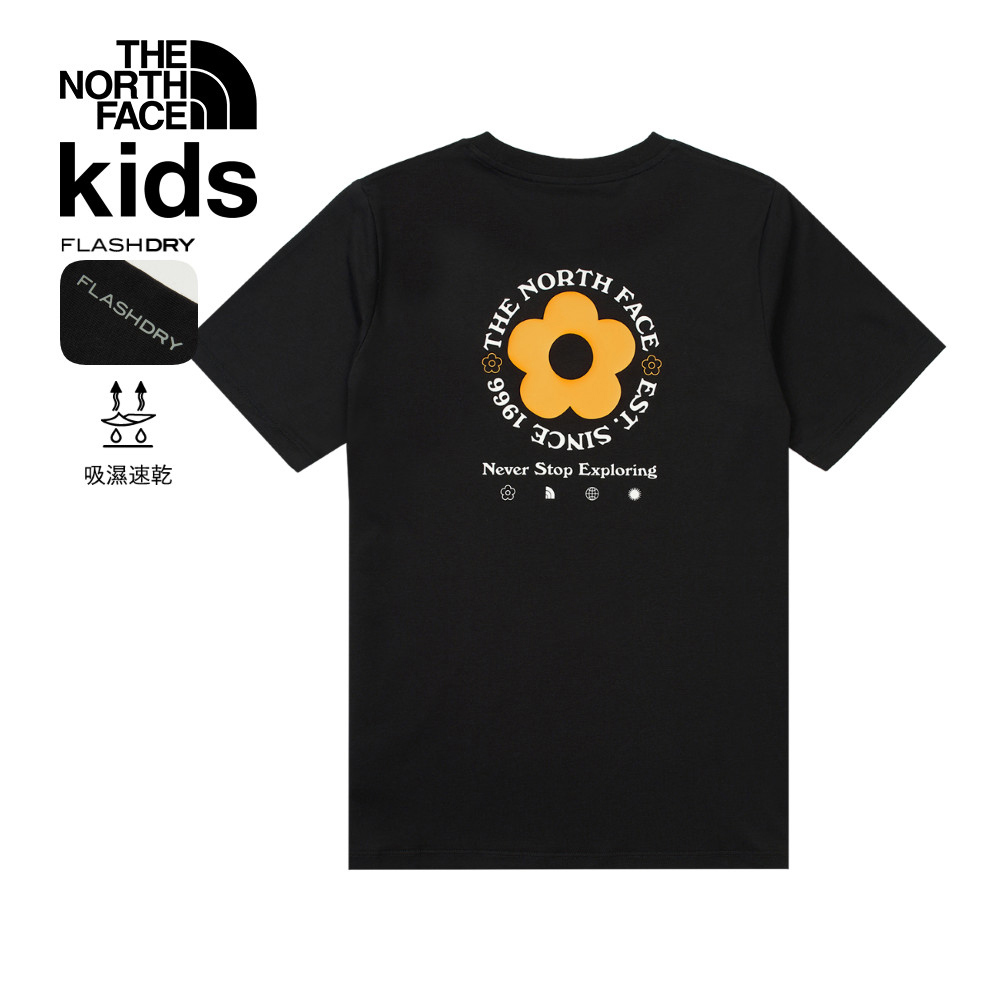 The North Face北面兒童黑色吸濕排汗短袖T恤｜8DCVJK3