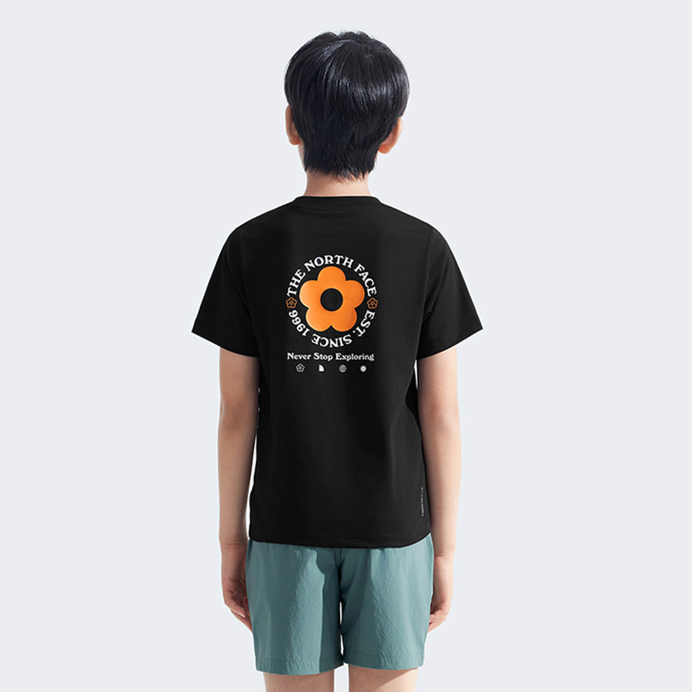 The North Face北面兒童黑色吸濕排汗短袖T恤｜8DCVJK3