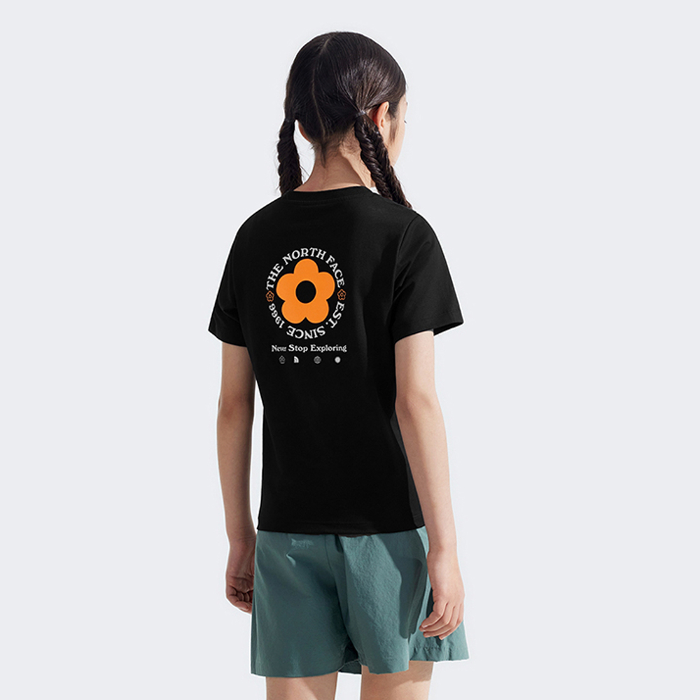 The North Face北面兒童黑色吸濕排汗短袖T恤｜8DCVJK3