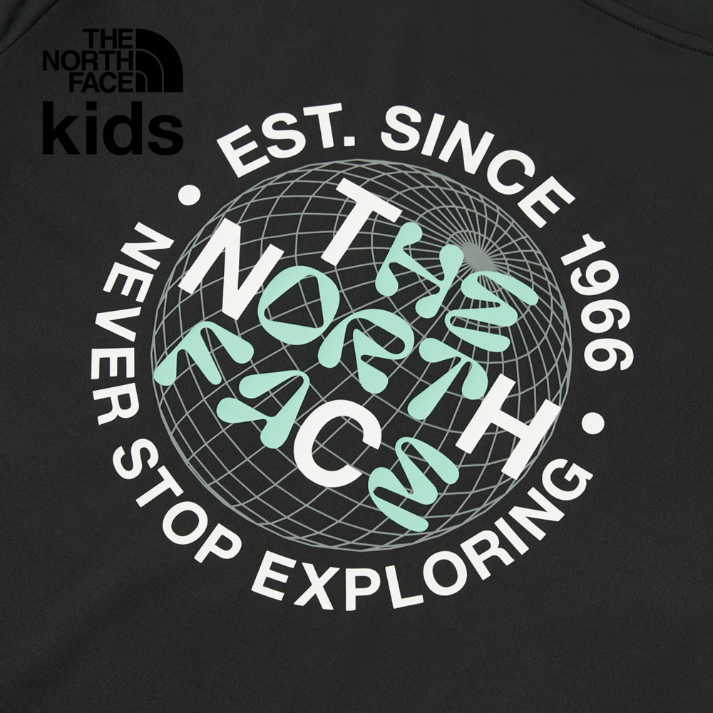 The North Face北面兒童黑色吸濕排汗短袖T恤｜8DD1JK3