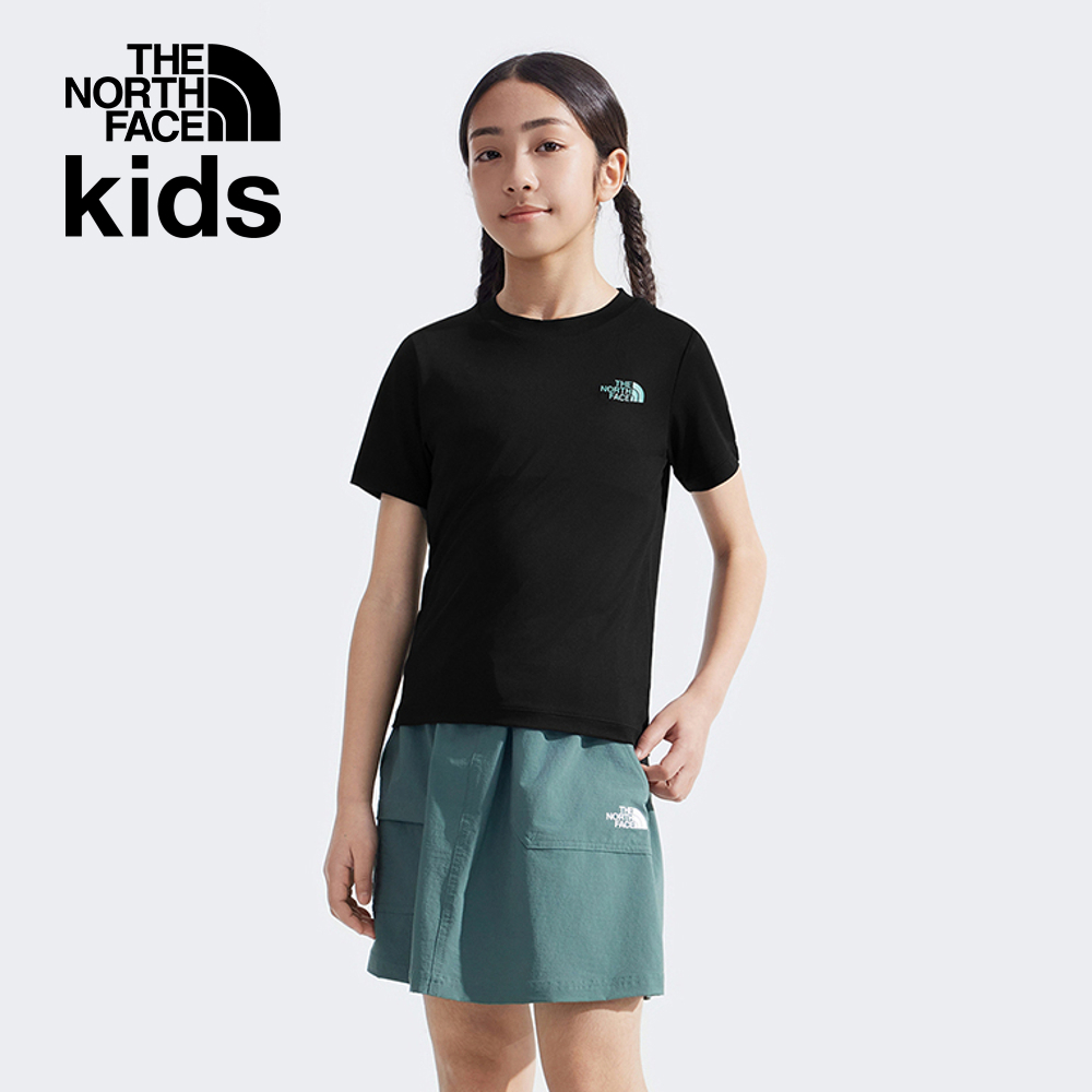 The North Face北面兒童黑色吸濕排汗短袖T恤｜8DD1JK3