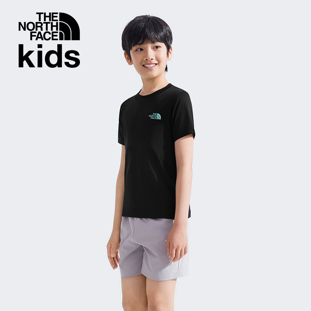 The North Face北面兒童黑色吸濕排汗短袖T恤｜8DD1JK3