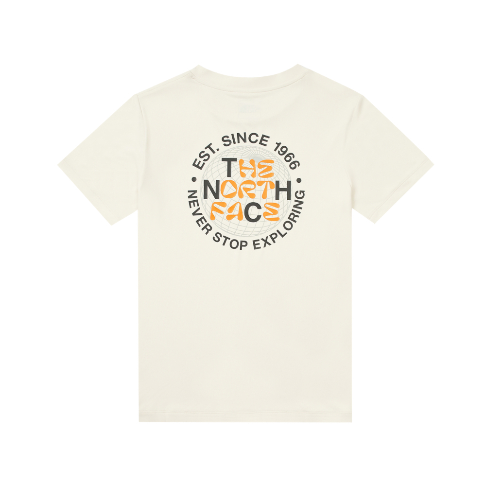 The North Face北面兒童米白色吸濕排汗短袖T恤｜8DD1QLI
