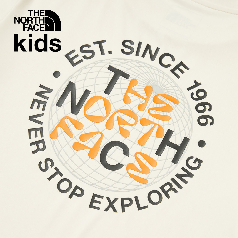 The North Face北面兒童米白色吸濕排汗短袖T恤｜8DD1QLI