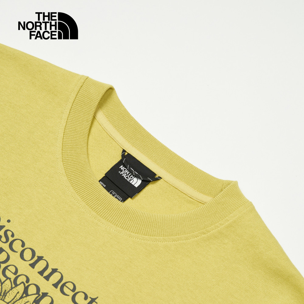 UE男款卡其色純棉大尺寸印花短袖T恤｜8C6Q0UO