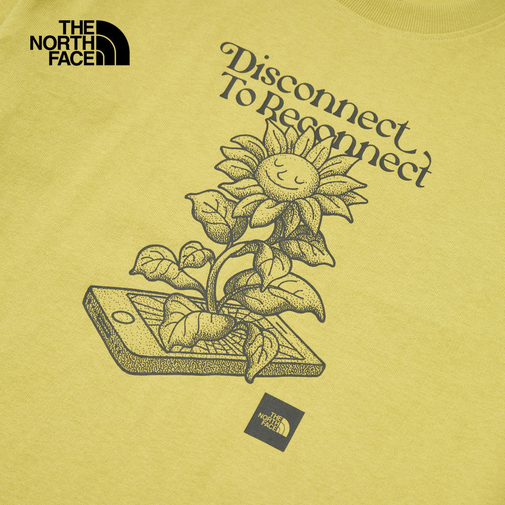 UE男款卡其色純棉大尺寸印花短袖T恤｜8C6Q0UO