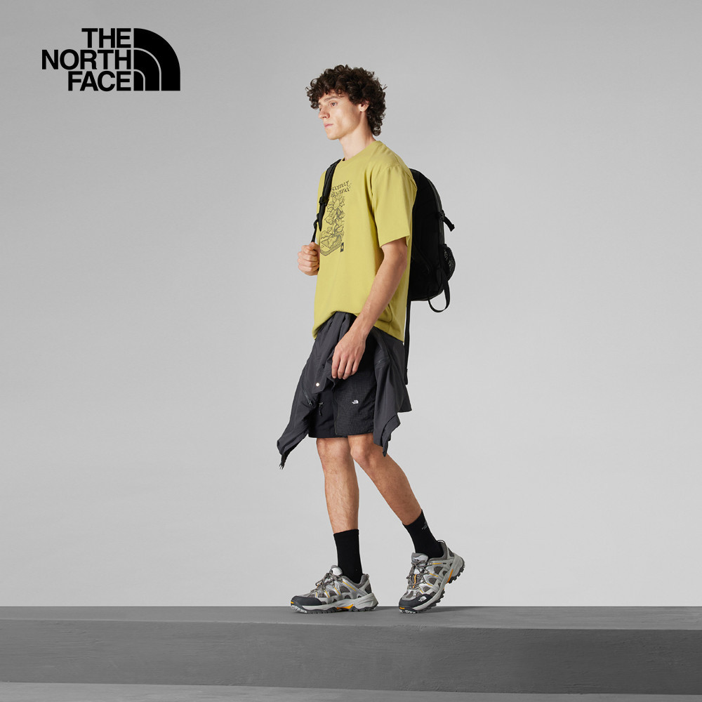 UE男款卡其色純棉大尺寸印花短袖T恤｜8C6Q0UO