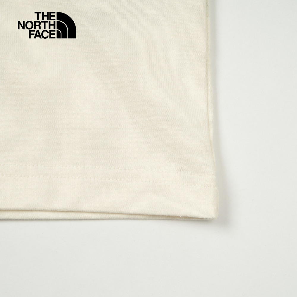 UE男款米白色純棉大尺寸印花短袖T恤｜8C6QQLI