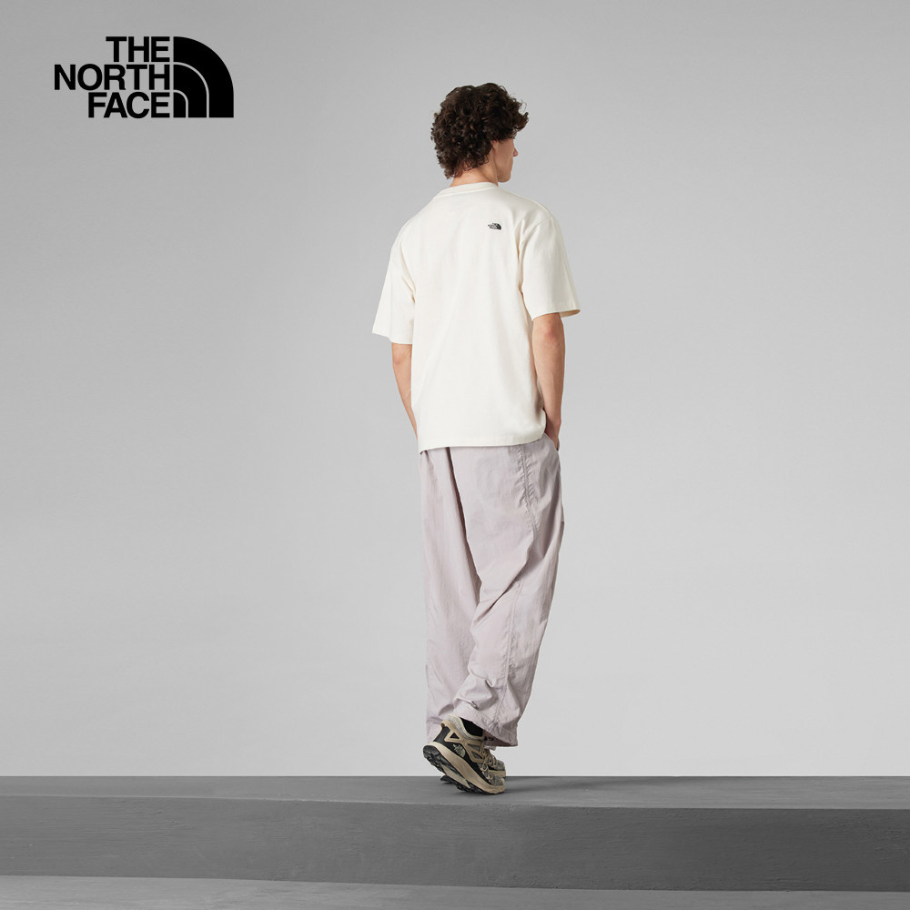 UE男款米白色純棉大尺寸印花短袖T恤｜8C6QQLI