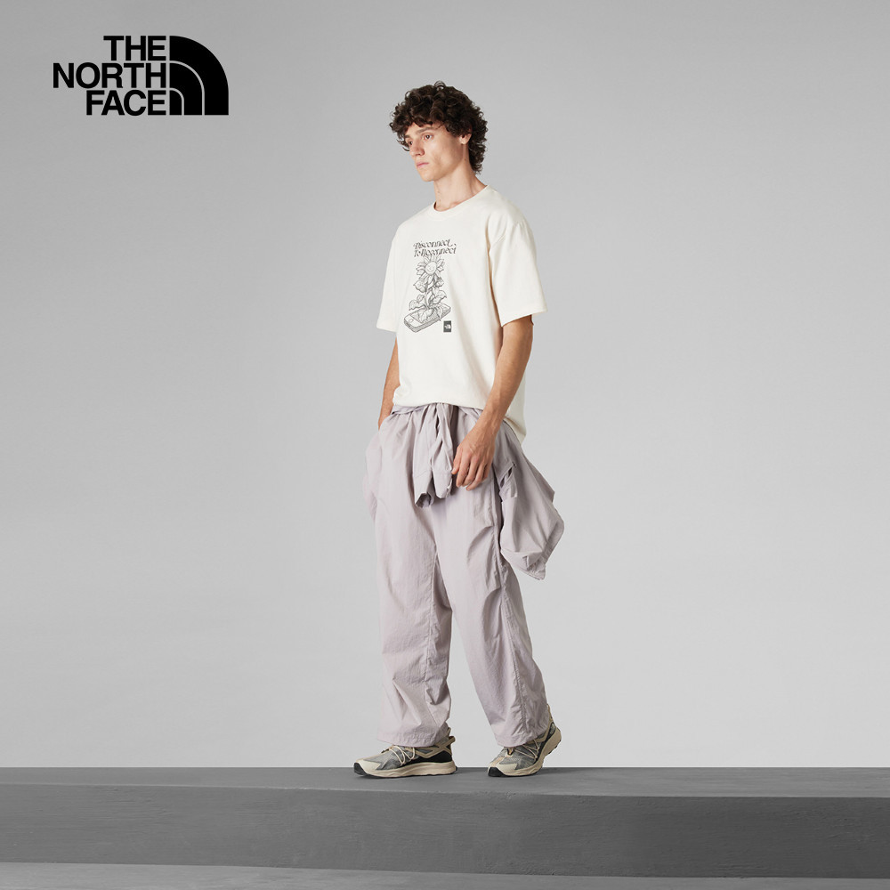 UE男款米白色純棉大尺寸印花短袖T恤｜8C6QQLI