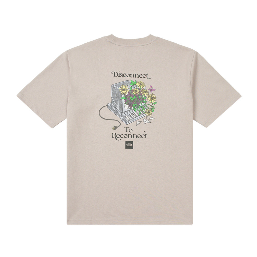 UE男款灰色純棉大尺寸印花短袖T恤｜8C6R1OA