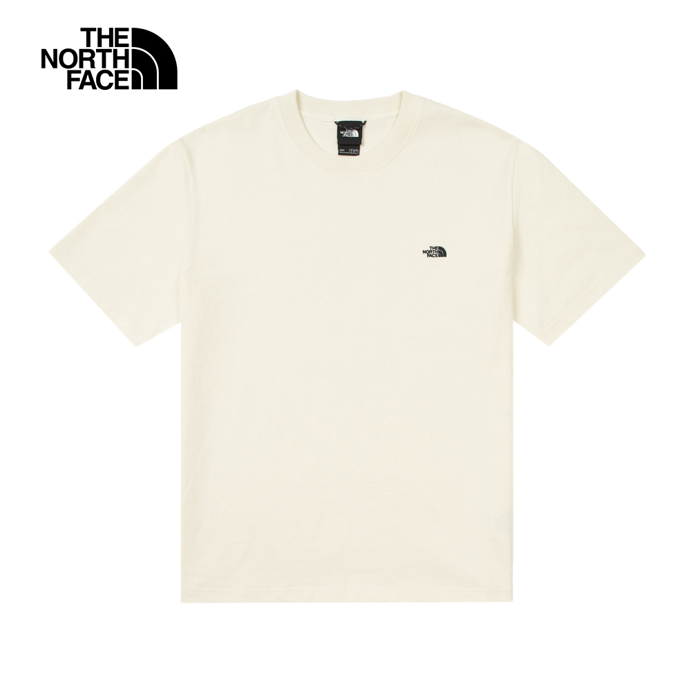 UE男款米白色純棉大尺寸印花短袖T恤｜8C6RQLI