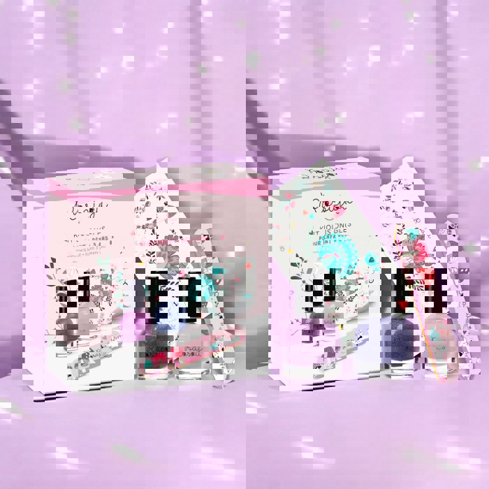 Rosajou 兒童水性可剝指甲油2入(冬雪藍+電光紫)