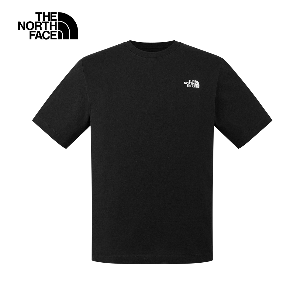 The North Face北面男女款黑色純棉舒適短袖T恤｜8GZ6JK3