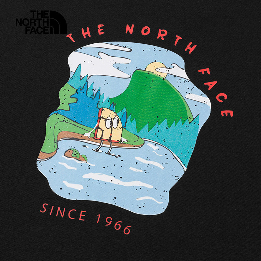 The North Face北面男女款黑色純棉舒適短袖T恤｜8GZ6JK3
