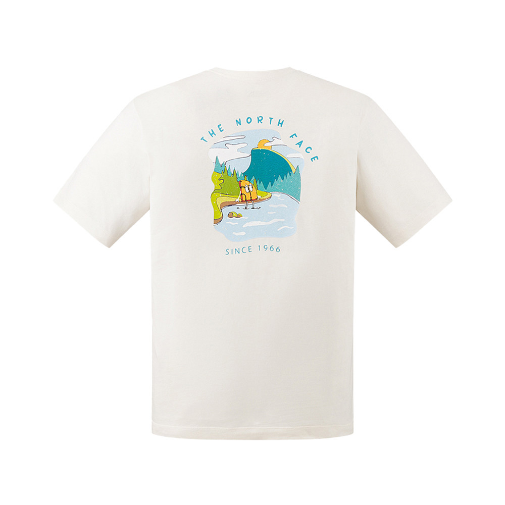 The North Face北面男女款米白色純棉舒適短袖T恤｜8GZ6QLI