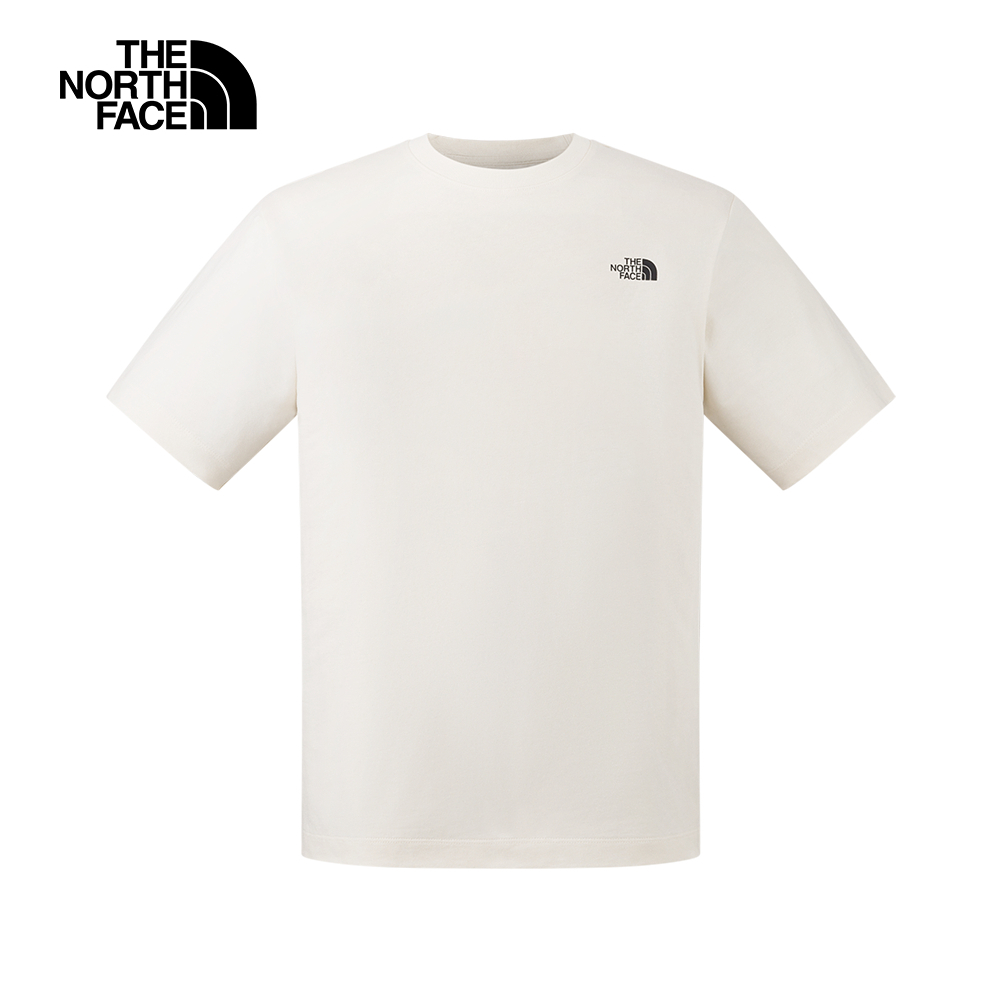 The North Face北面男女款米白色純棉舒適短袖T恤｜8GZ6QLI