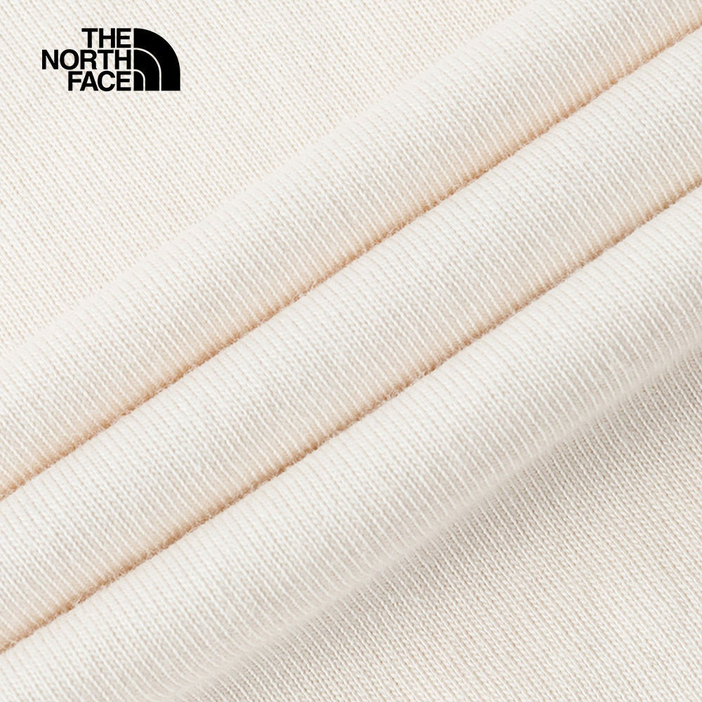 The North Face北面男女款米白色純棉舒適短袖T恤｜8GZ6QLI