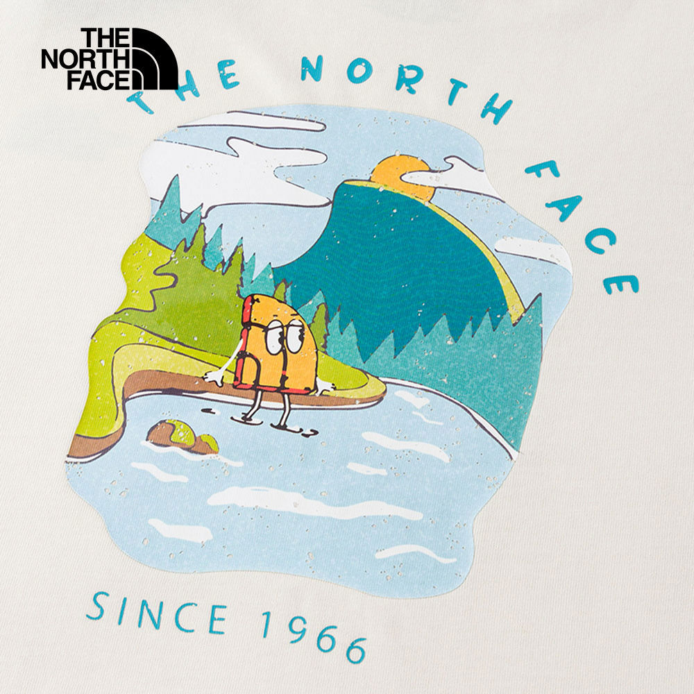 The North Face北面男女款米白色純棉舒適短袖T恤｜8GZ6QLI