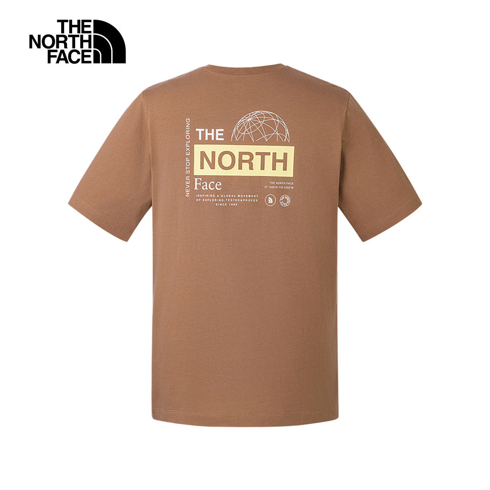 The North Face北面男女款棕色純棉舒適短袖T恤｜8GZ76IH