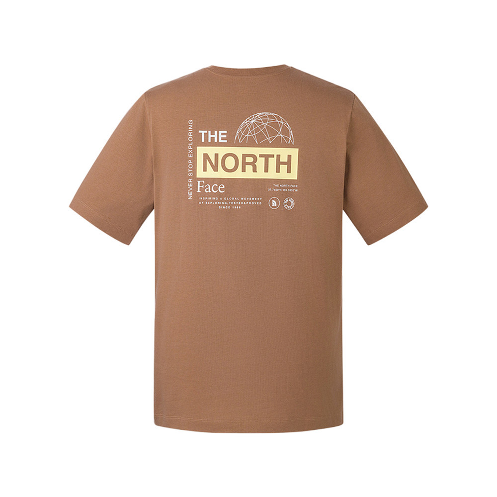 The North Face北面男女款棕色純棉舒適短袖T恤｜8GZ76IH