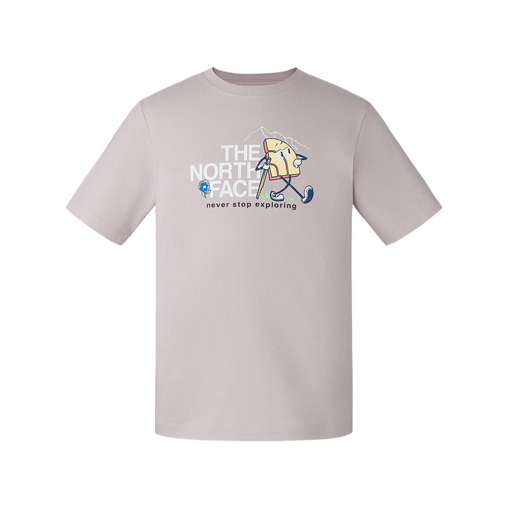 The North Face北面男女款灰色純棉舒適短袖T恤｜8GZ81OA