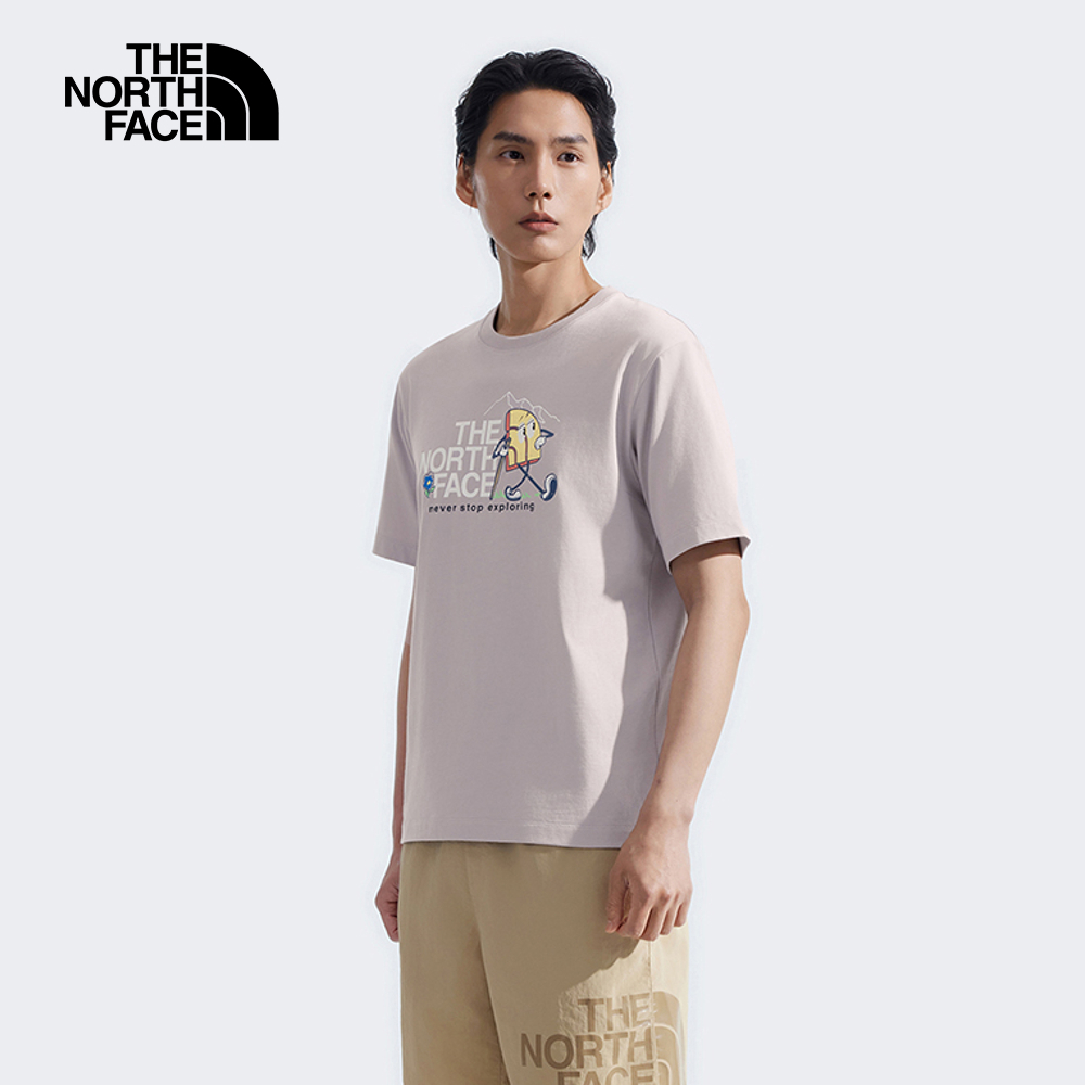The North Face北面男女款灰色純棉舒適短袖T恤｜8GZ81OA