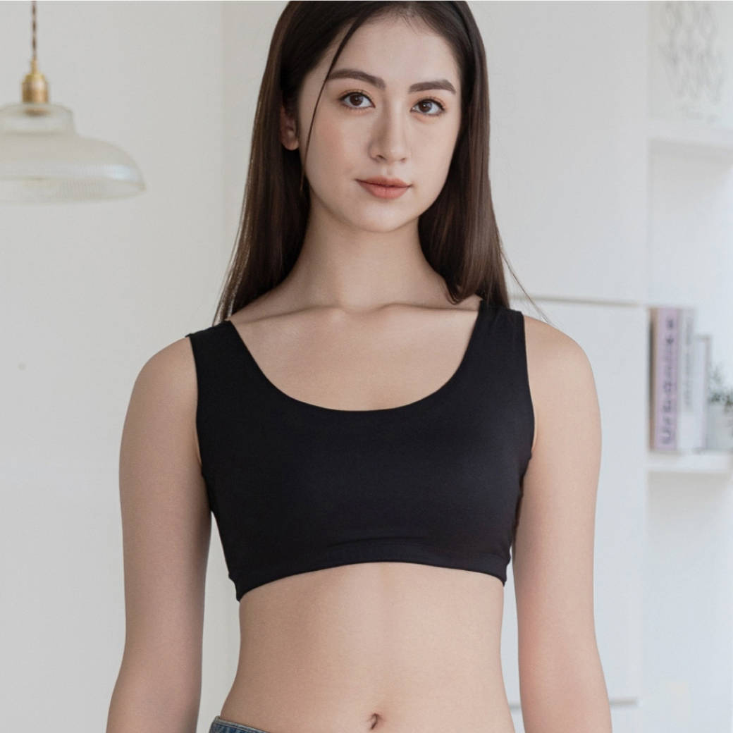 M-XXL 涼感無肌限・舒適無鋼圈無痕內衣｜經典黑 #9116 (Bratop/小可愛)