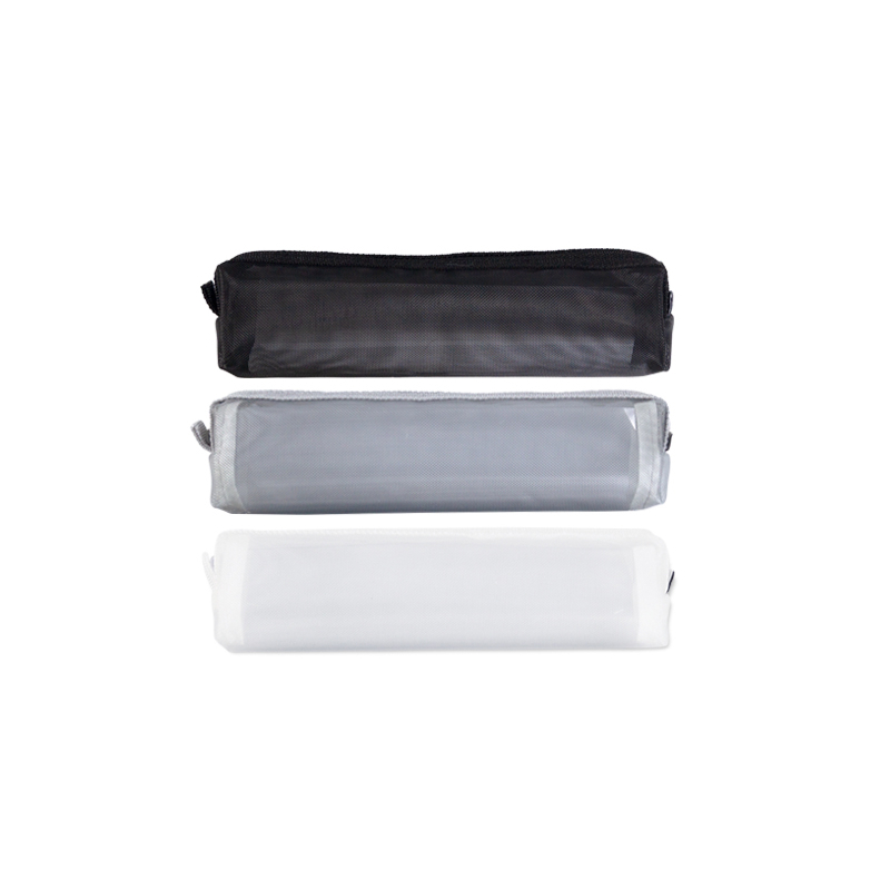 方型網眼筆袋-黑/灰/白