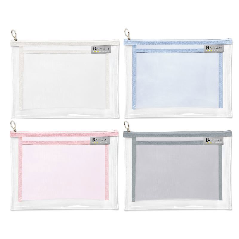 Be Myself 防水拉鍊網袋 A4-白/藍/粉/灰