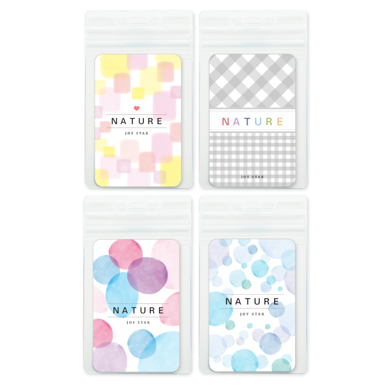 水彩風 透明證件套(直式)-粉/黑/紫/藍