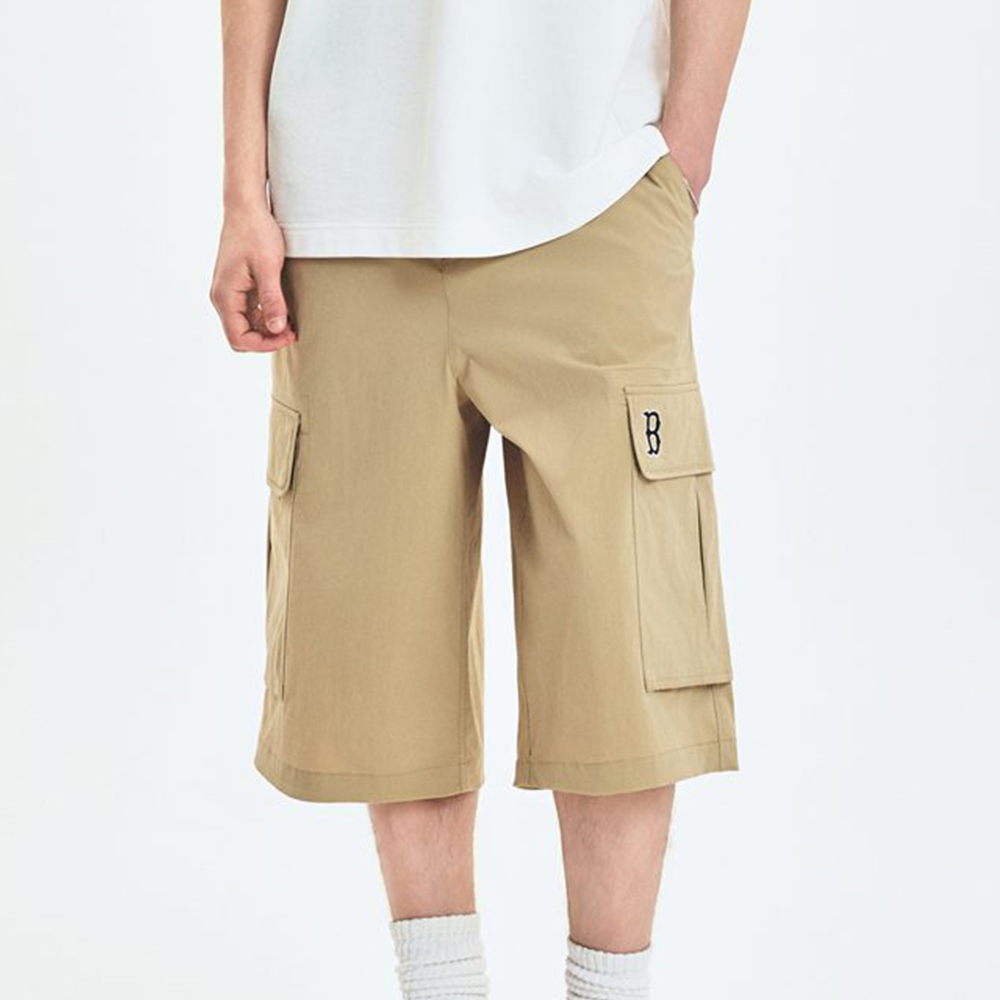 MLB 休閒短褲 大口袋 工裝 七分短褲Varsity系列 波士頓紅襪隊 (3ASMV0753-43BGS)