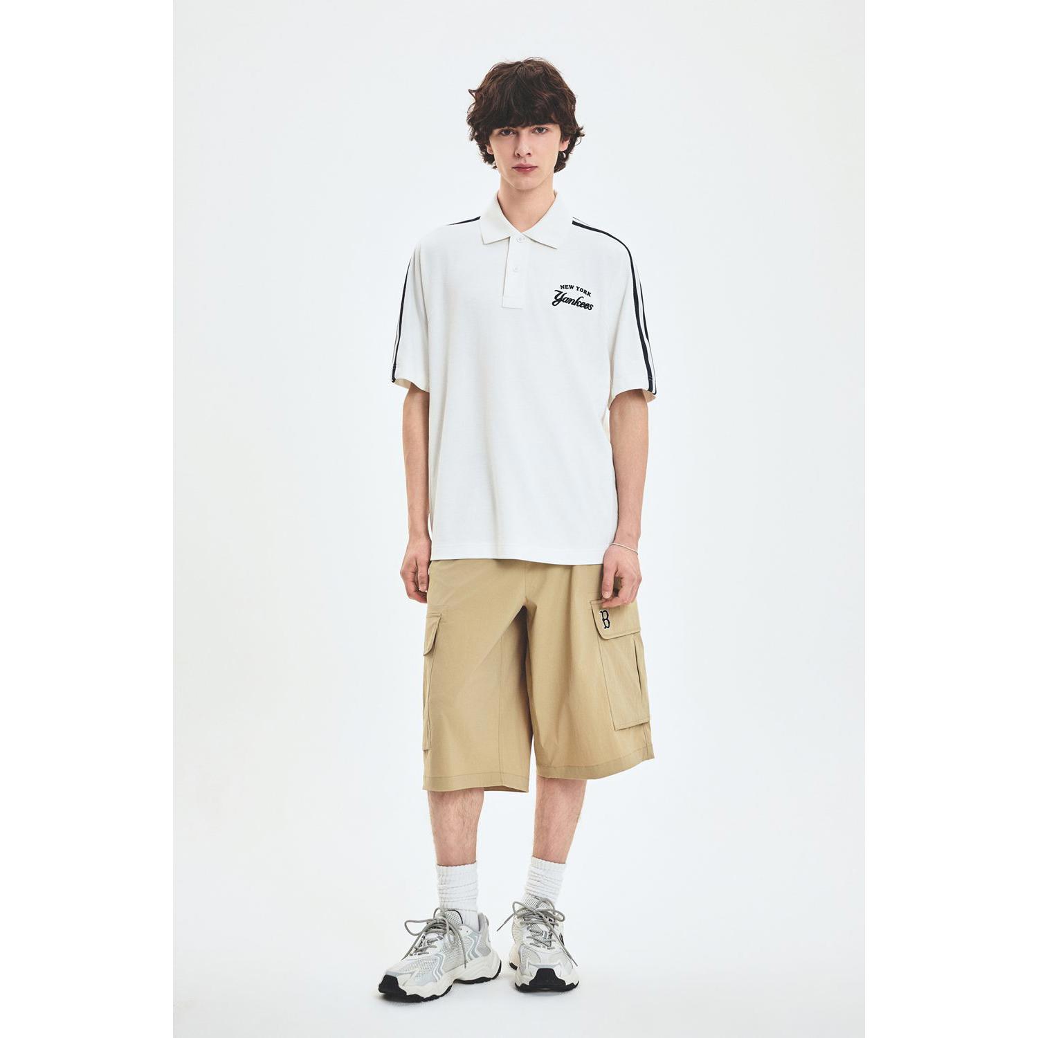 MLB 休閒短褲 大口袋 工裝 七分短褲Varsity系列 波士頓紅襪隊 (3ASMV0753-43BGS)