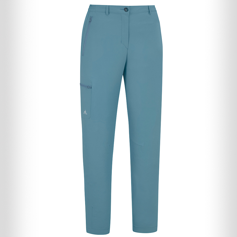 女款驅蚊防曬蚊瘋不動彈性長褲(A1PA2519W霧藍綠/機能長褲/防蚊褲)