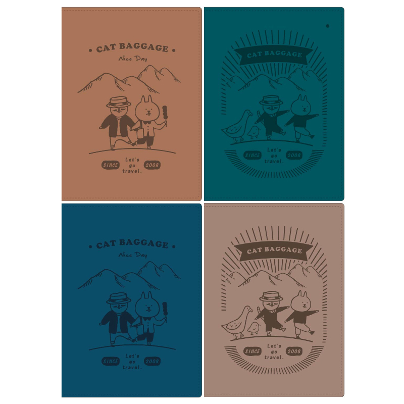 貓行李 2026年 跨年雙線圈皮書衣手帳 32K-駝色/綠色/藍色/可可