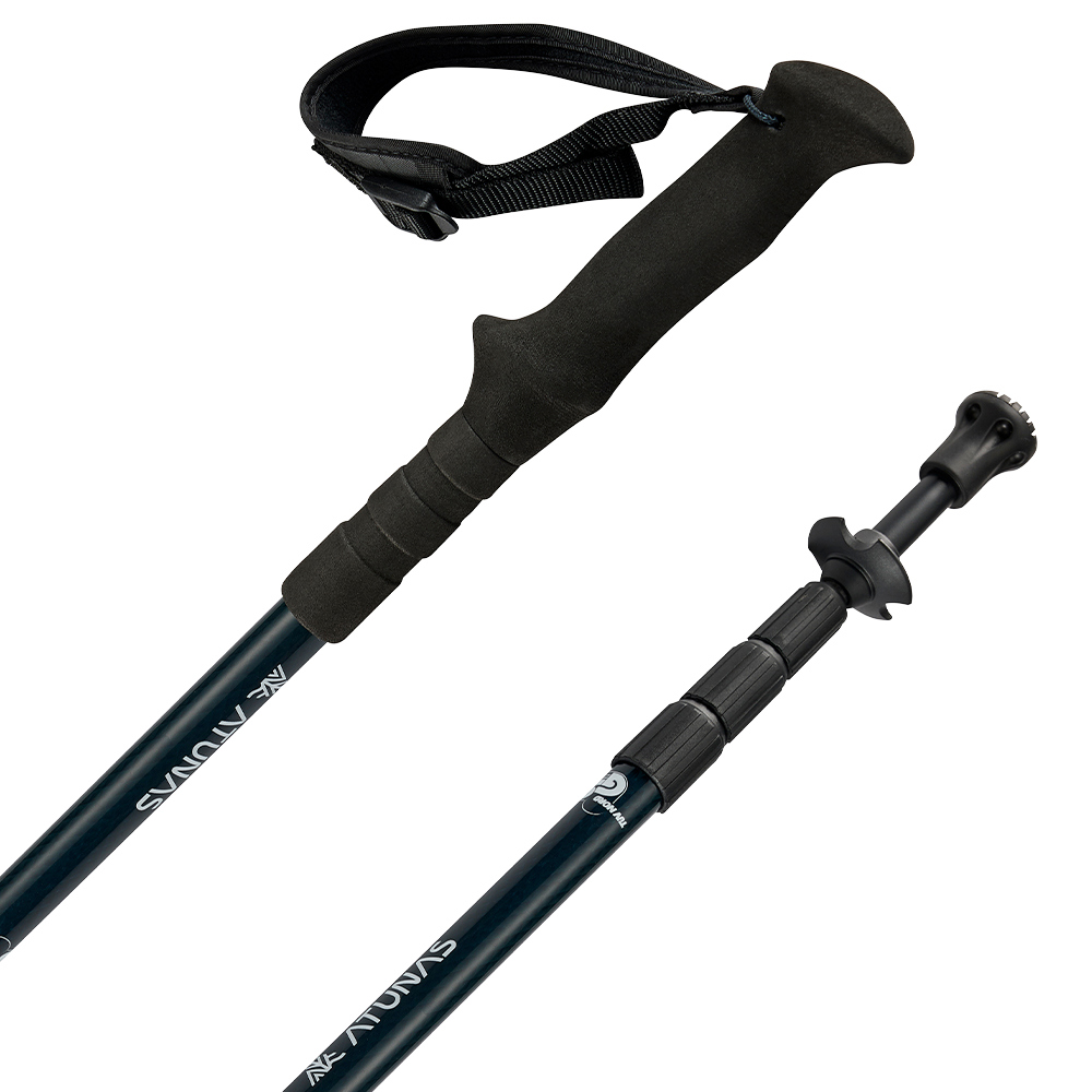 【單支入】直把碳纖維四節旋轉避震登山杖(A1WSGZ04N 深藍/輕量/登山/健行/旋轉固定)