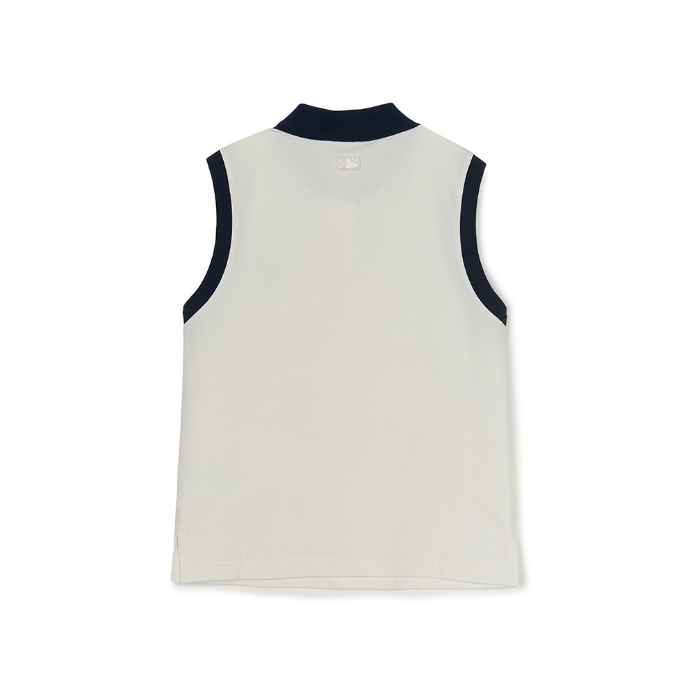 MLB 女版翻領無袖T恤 紐約洋基隊 (3FPQB0353-50IVS)