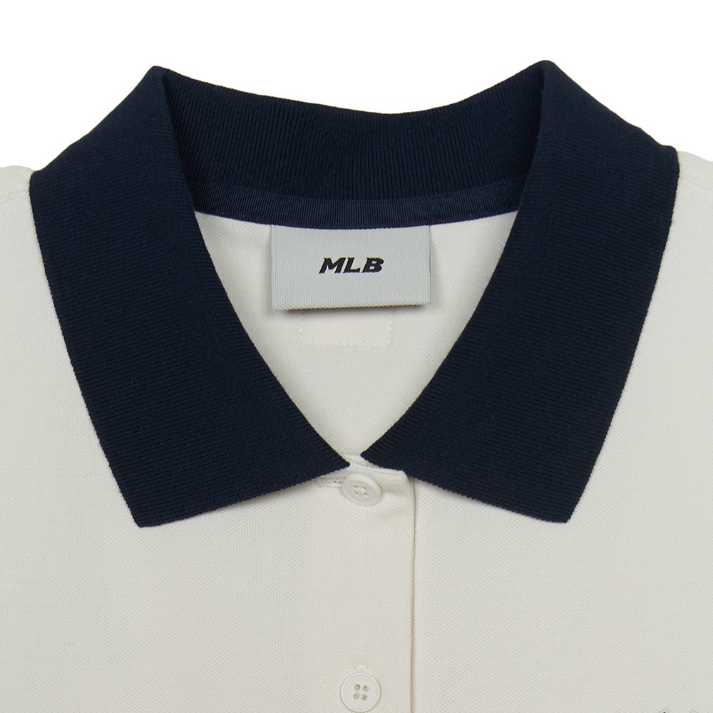 MLB 女版翻領無袖T恤 紐約洋基隊 (3FPQB0353-50IVS)