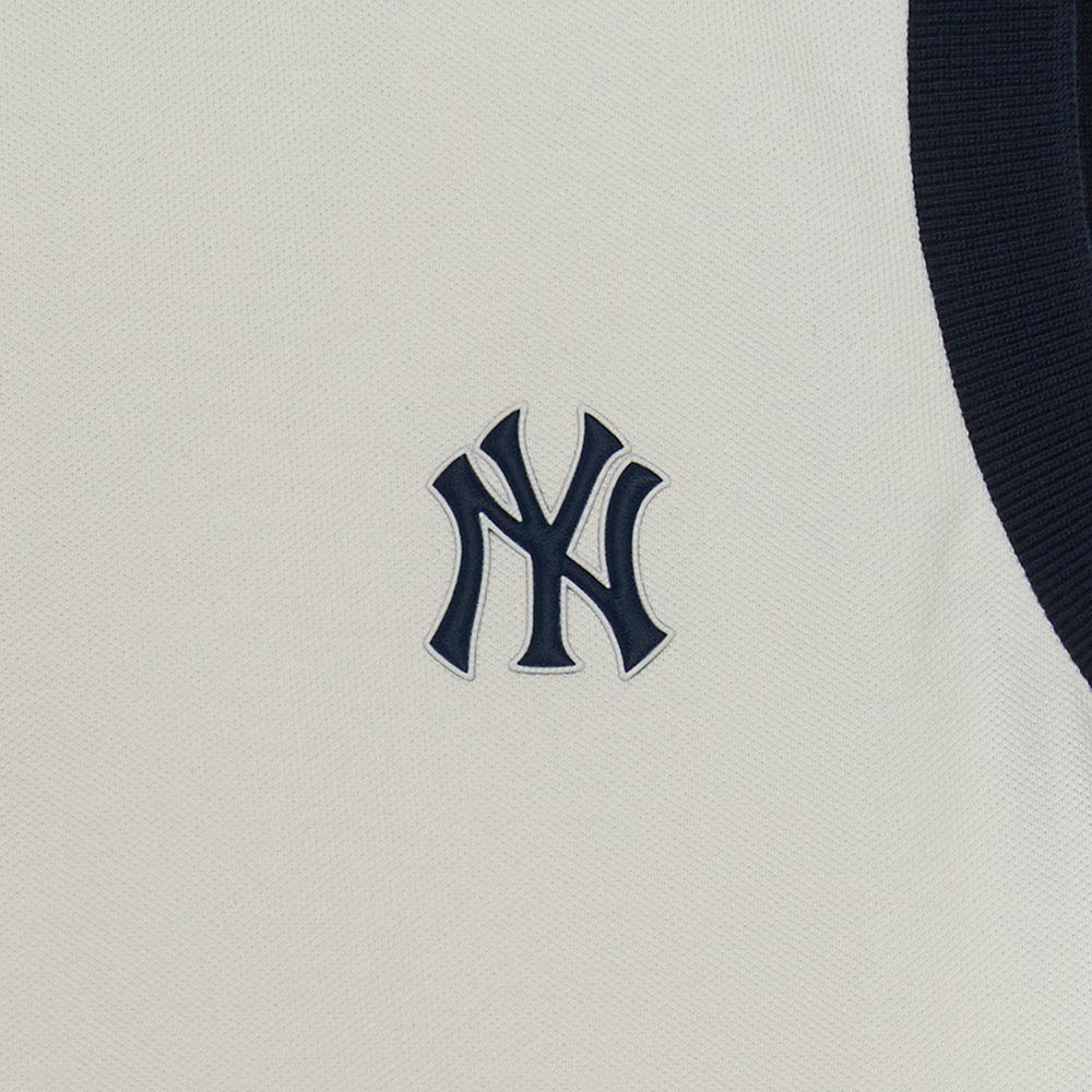 MLB 女版翻領無袖T恤 紐約洋基隊 (3FPQB0353-50IVS)