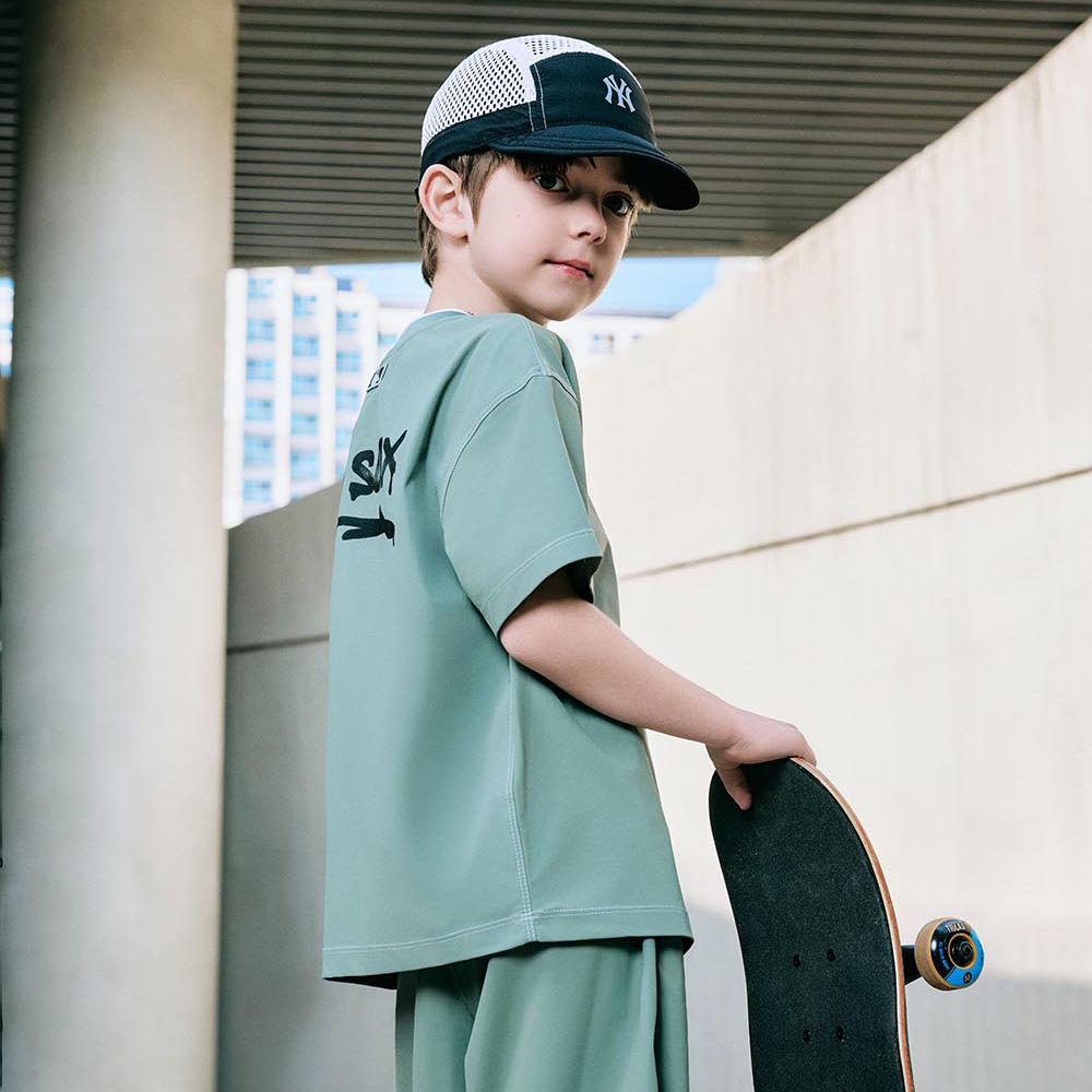 MLB KIDS 運動套裝 短袖T恤+短褲 童裝 波士頓紅襪隊 (7AS1B0153-43KAM)