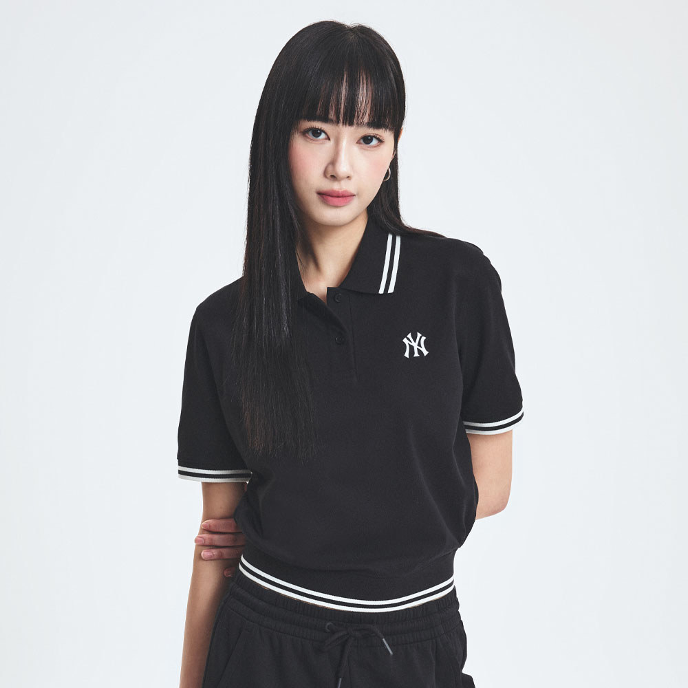 MLB Korea MLB 女版抗UV短袖Polo衫 紐約洋基隊 (3FPQB0253-50BKS)｜运动品