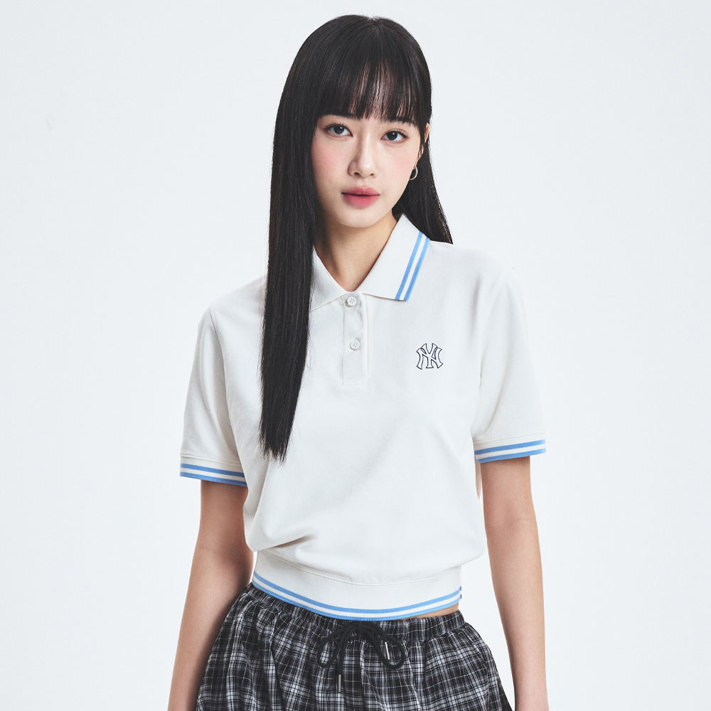 MLB 女版抗UV短袖Polo衫 紐約洋基隊 (3FPQB0253-50IVS)