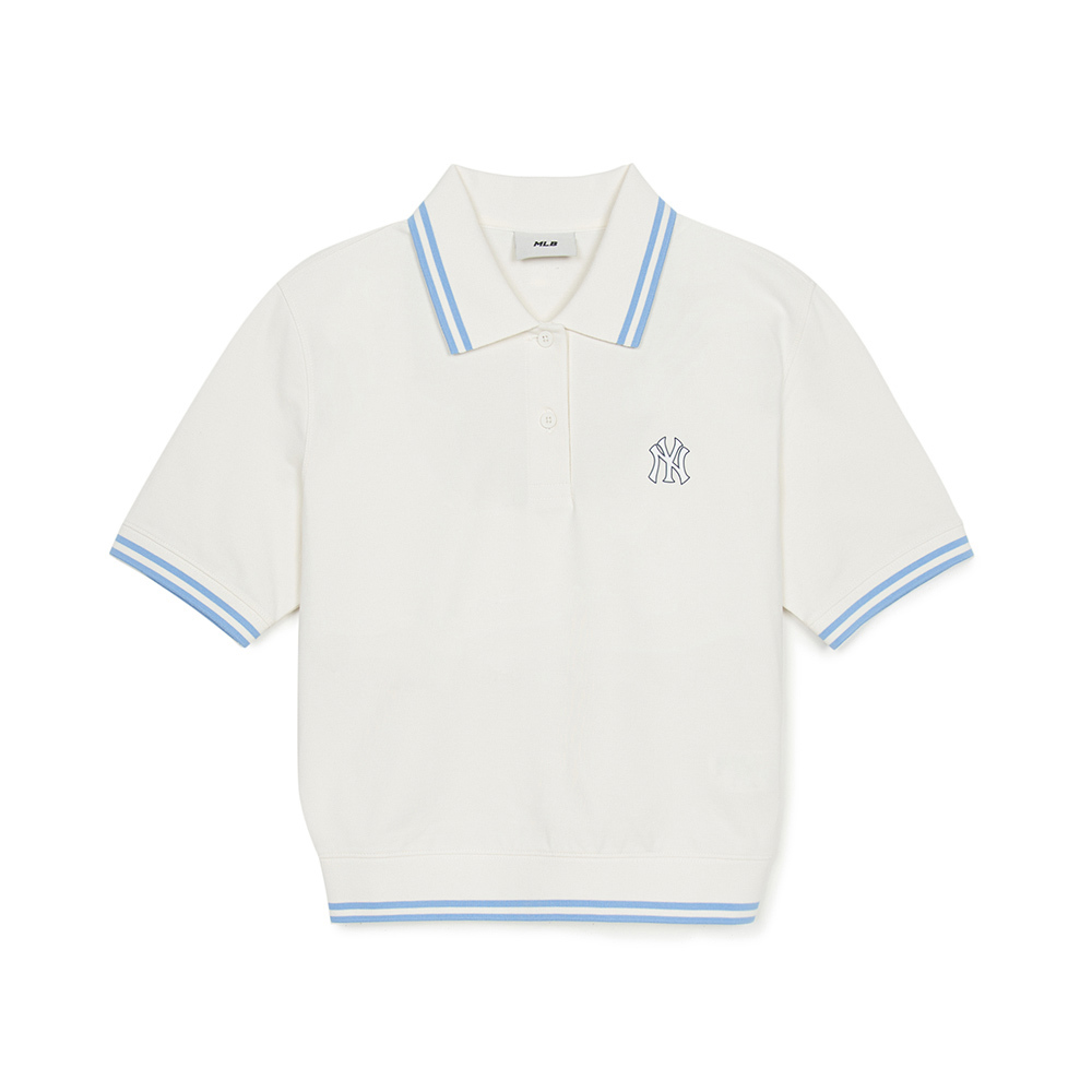 MLB 女版抗UV短袖Polo衫 紐約洋基隊 (3FPQB0253-50IVS)
